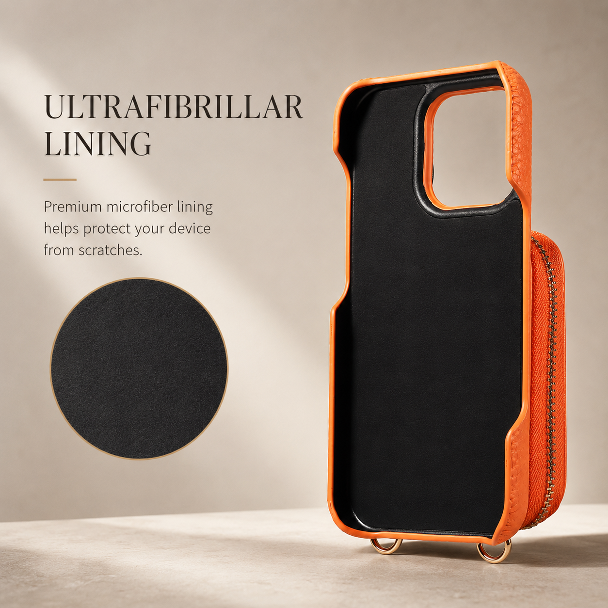 Premium iPhone Case Crossbody Wallet Cover Faux Leather Card Holder Ring Stand Shockproof Anti Scratch Lightweight Full Coverage Protective Design