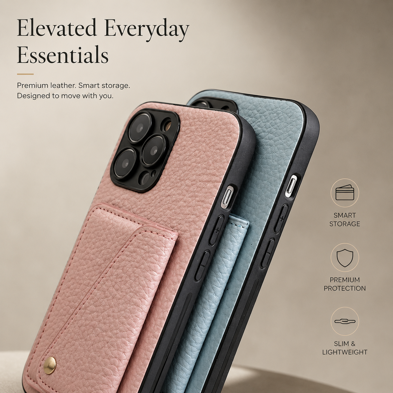 Premium iPhone Case Crossbody Wallet Cover PU Leather Card Holder Chain Strap Shockproof Anti Scratch Slim Lightweight Full Coverage Protective Design