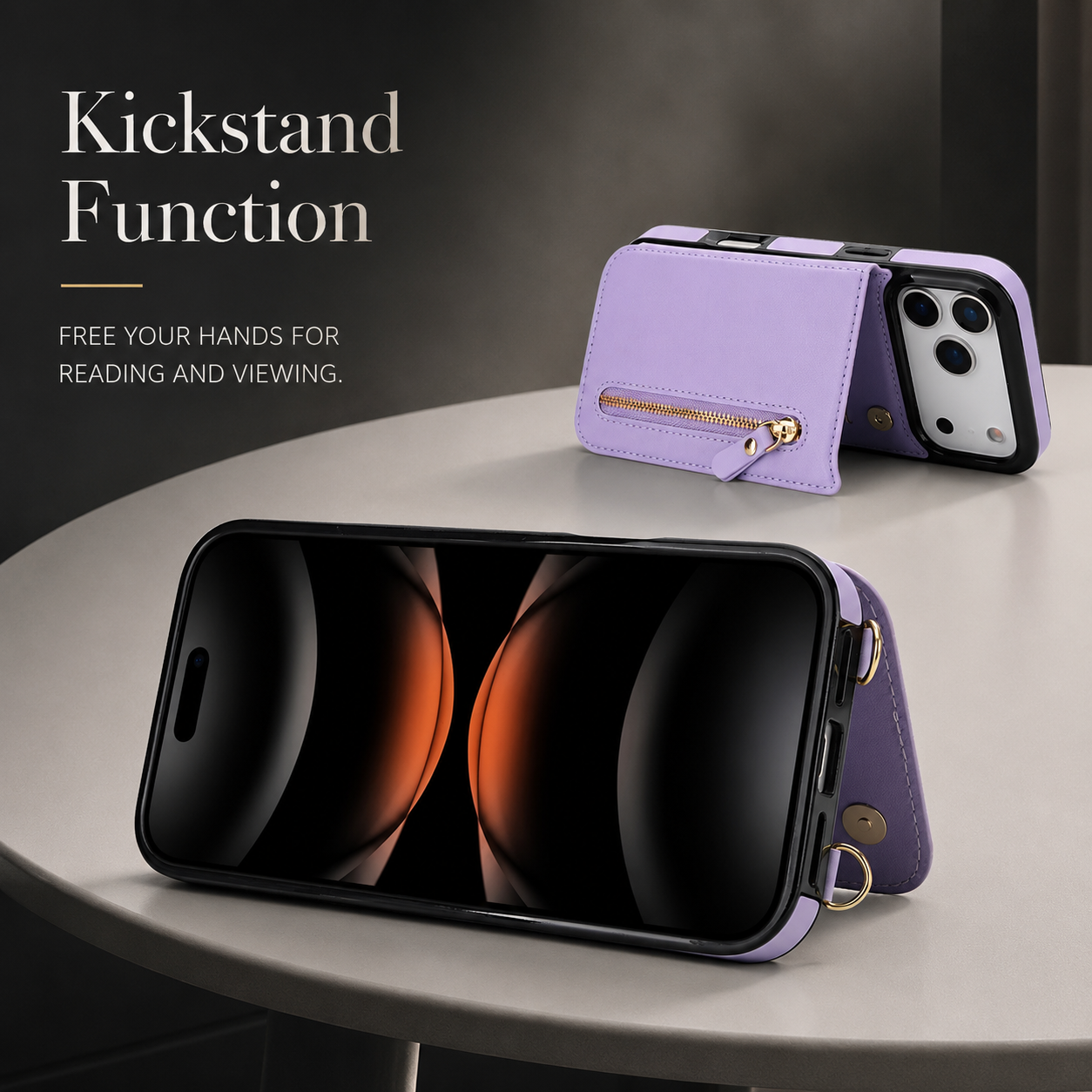 Premium iPhone Case Crossbody Wallet Leather Protective Cover RFID Card Holder Zipper Pocket Lanyard Strap Shockproof Anti Fingerprint Non Slip Full Coverage Design