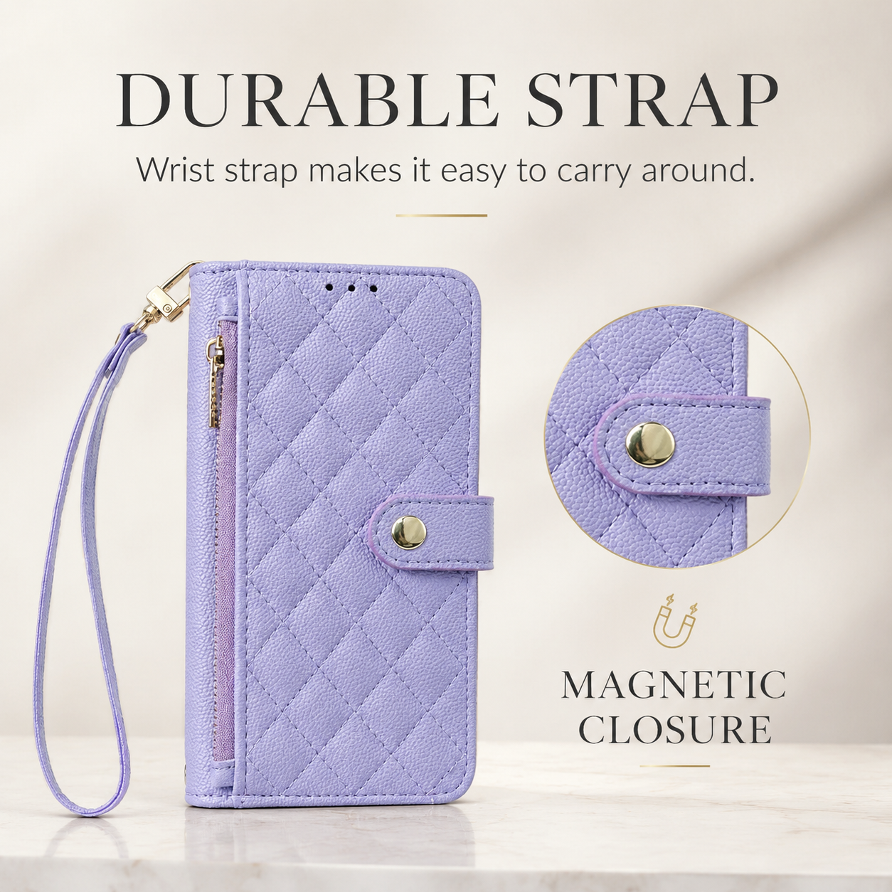 Premium iPhone Case Crossbody Wallet PU Leather Cover Card Holder Lanyard Strap Shockproof Anti Scratch Non Slip Full Coverage Slim Design