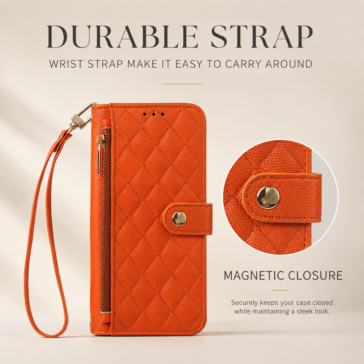 Premium iPhone Case Crossbody Wallet PU Leather Cover Card Holder Lanyard Strap Shockproof Anti Scratch Non Slip Full Coverage Slim Design