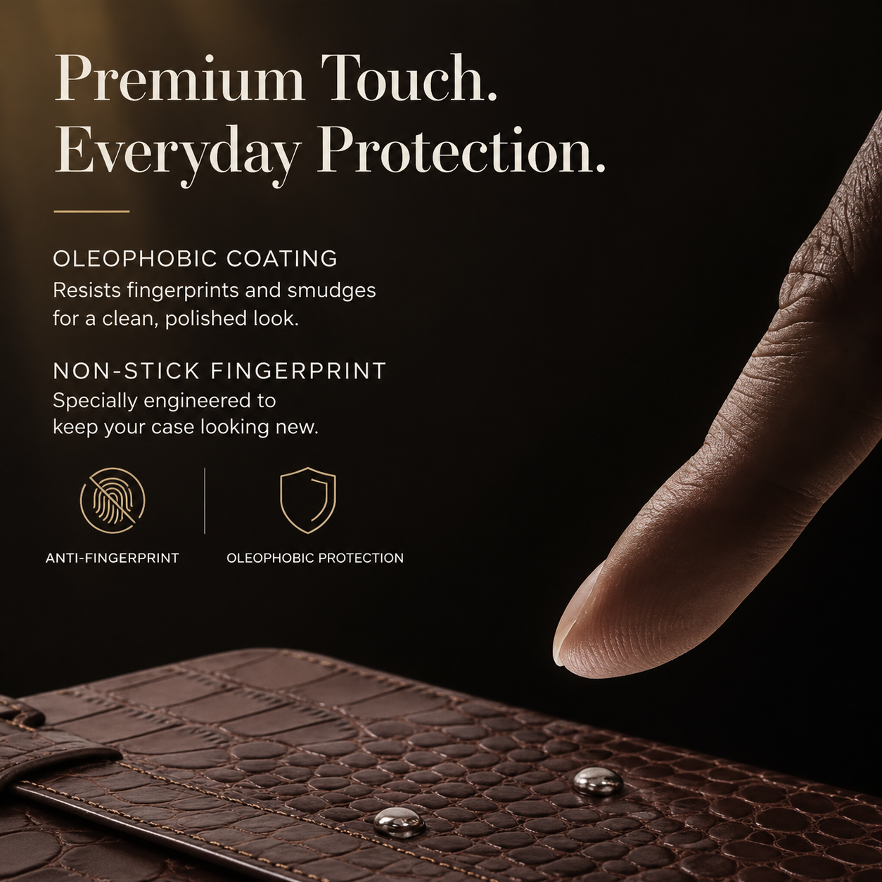 Premium iPhone Case Genuine Leather Crocodile Pattern Kickstand Wrist Strap Shockproof Protective Cover Slim Wallet Style Full Coverage Design