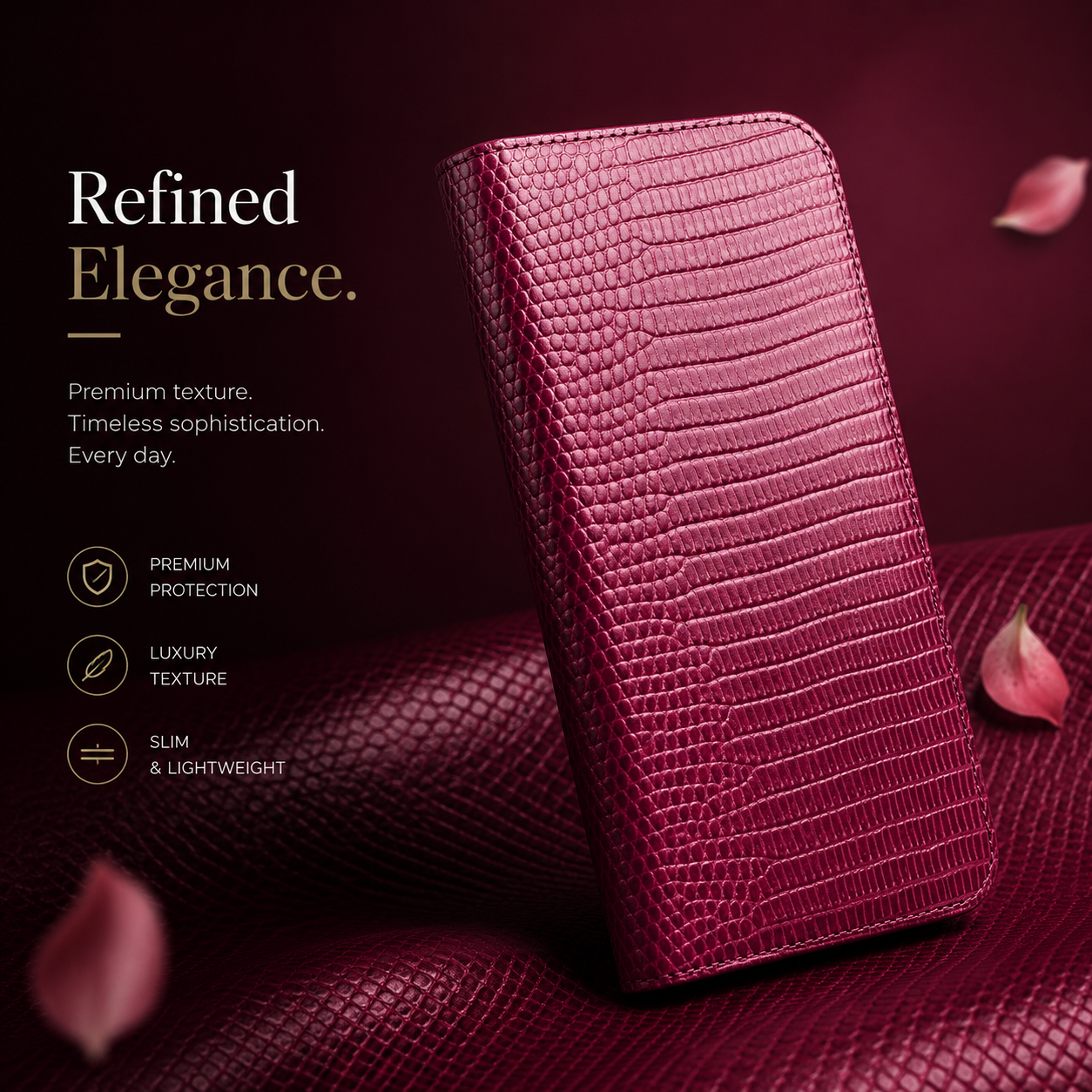 Premium iPhone Case Genuine Leather Flip Wallet Protective Cover Magnetic Closure Card Holder Kickstand Shockproof Non Slip Full Body Protection Case