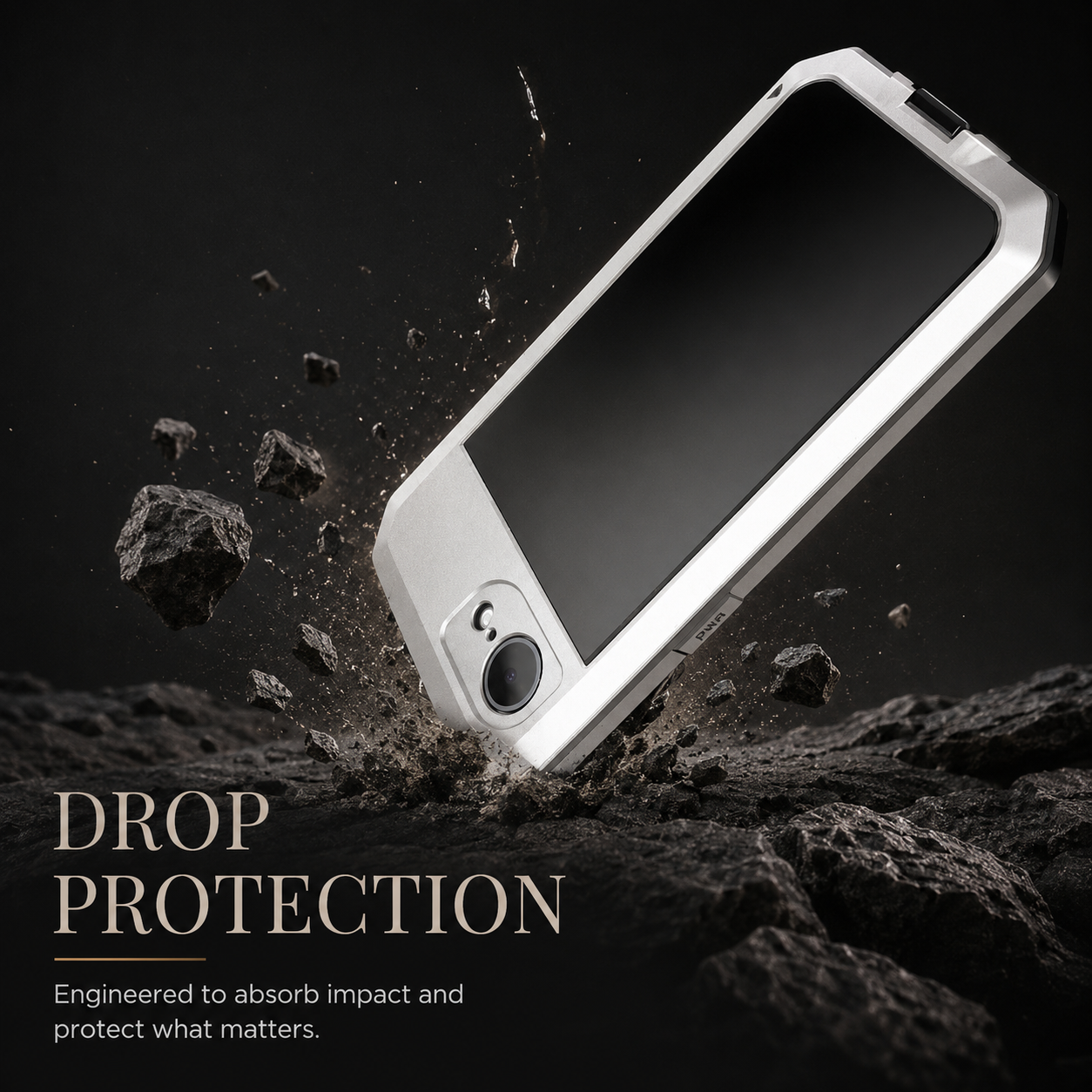 Premium iPhone Case Heavy Duty Metal Protective Cover Built In Glass Screen Protector Shockproof TPU PC Rugged Camera Protection Full Coverage