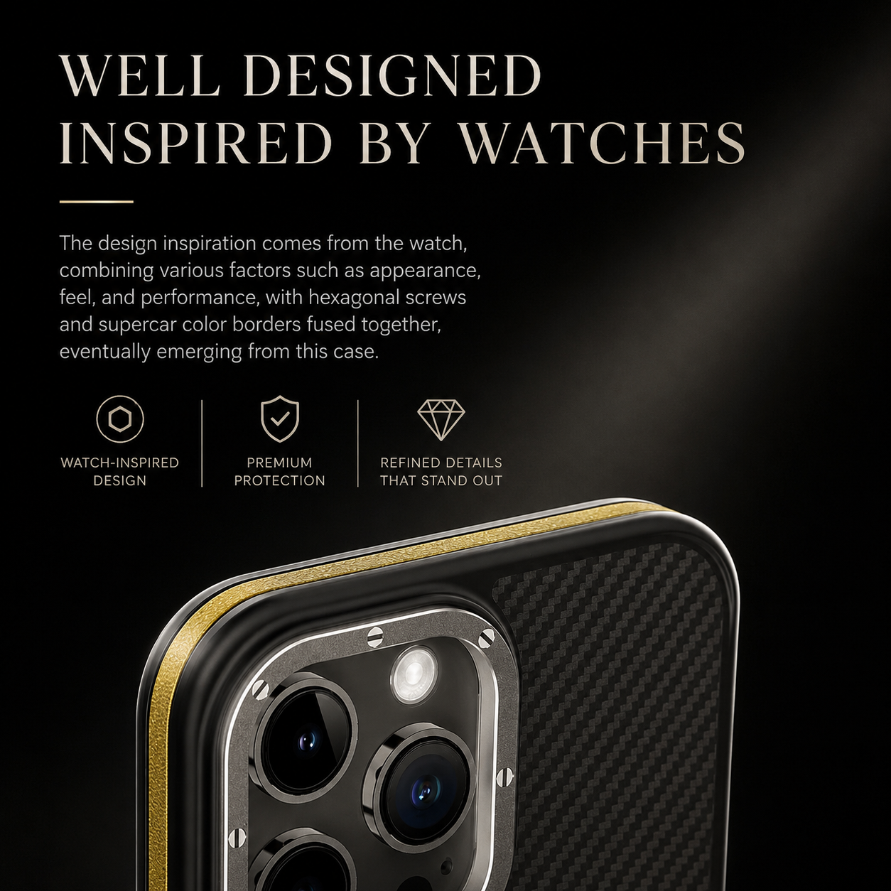 Premium iPhone Case MagSafe Compatible 600D Kevlar Carbon Fiber Cover Metal Camera Ring Shockproof Anti Scratch Slim Half Wrapped Design