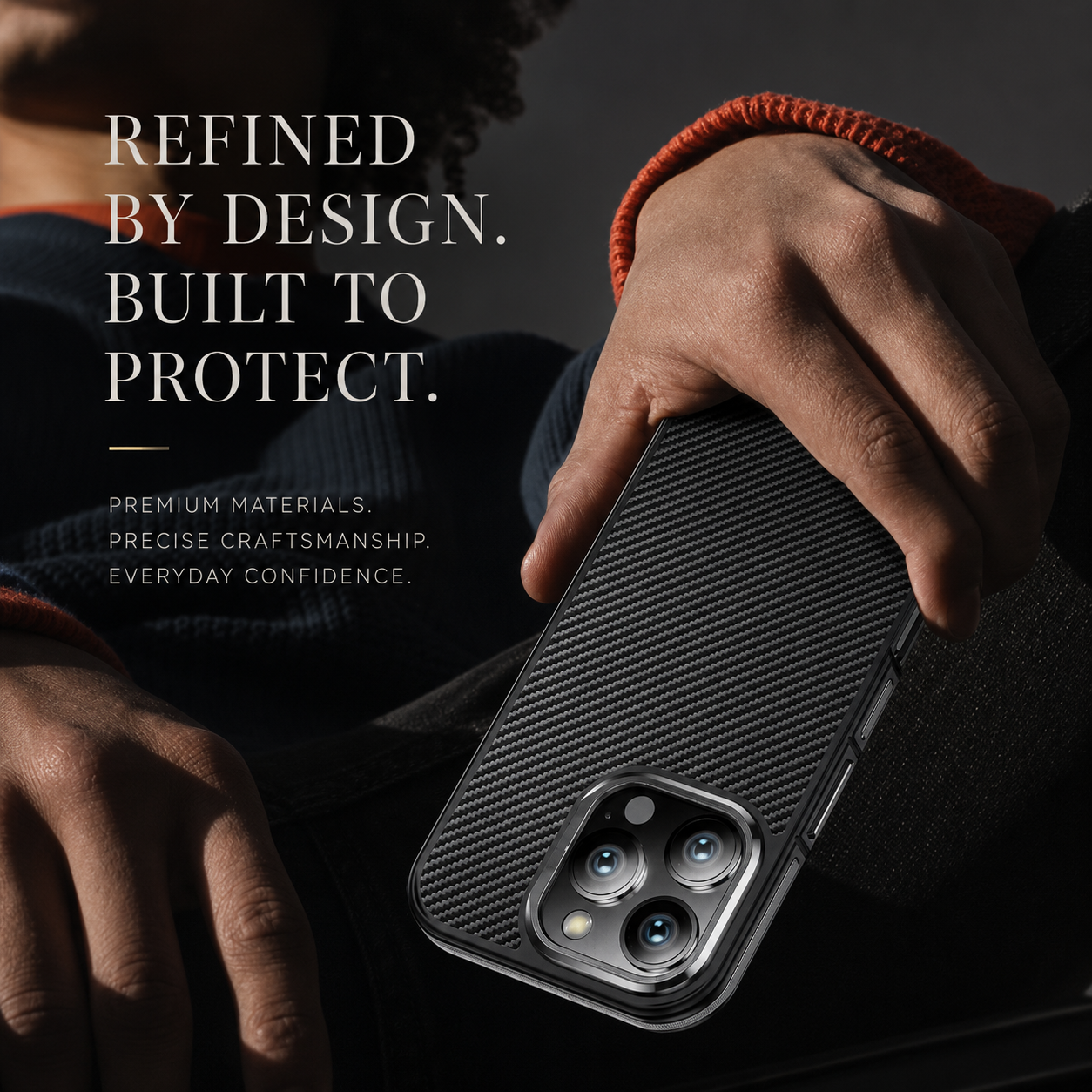 Premium iPhone Case MagSafe Compatible 600D Kevlar Magnetic Cover Metal Camera Ring Shockproof PC TPU Slim Half Wrapped Protective Design