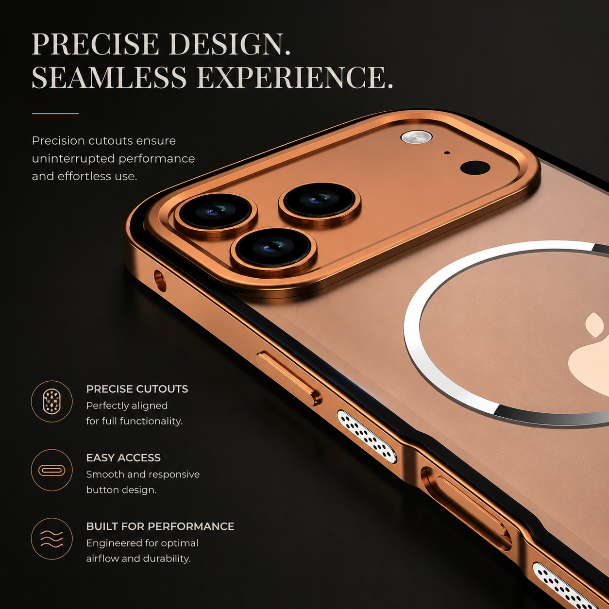 Premium iPhone Case MagSafe Compatible Aluminum Alloy Frosted Backplate Protective Cover Shockproof Anti Fingerprint Slim Lightweight Camera Protection Full Coverage