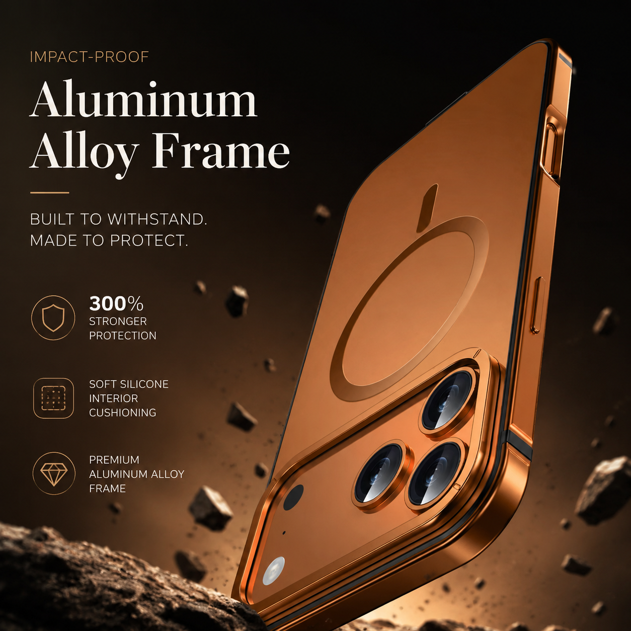 Premium iPhone Case MagSafe Compatible Aluminum Alloy Matte Cover Shockproof Hard Back Magnetic Glass Camera Protection Slim Lightweight Full Coverage
