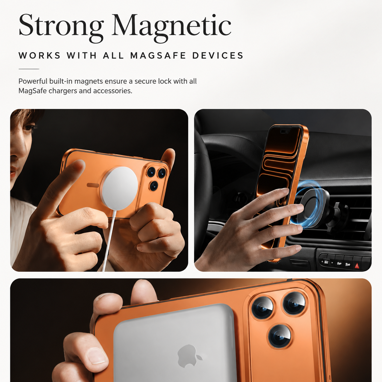 Premium iPhone Case MagSafe Compatible Aluminum Alloy Matte Cover Shockproof Hard Back Magnetic Glass Camera Protection Slim Lightweight Full Coverage