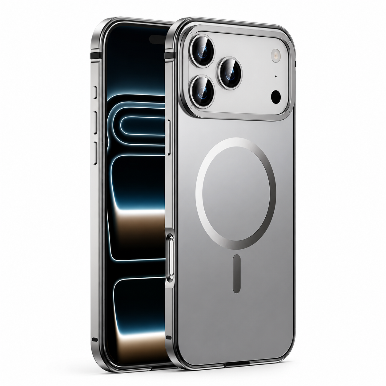 Premium iPhone Case MagSafe Compatible Aluminum Alloy Matte Cover Shockproof Hard Back Magnetic Glass Camera Protection Slim Lightweight Full Coverage