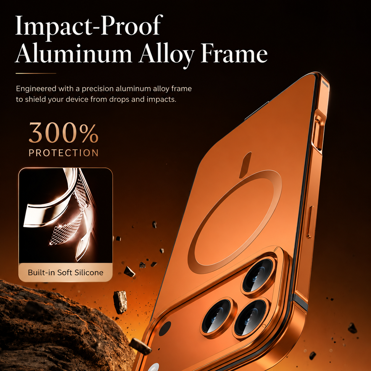 Premium iPhone Case MagSafe Compatible Aluminum Alloy Matte Hard Back Cover Shockproof Magnetic Glass Camera Protection Anti Fingerprint Slim Lightweight Protective Case