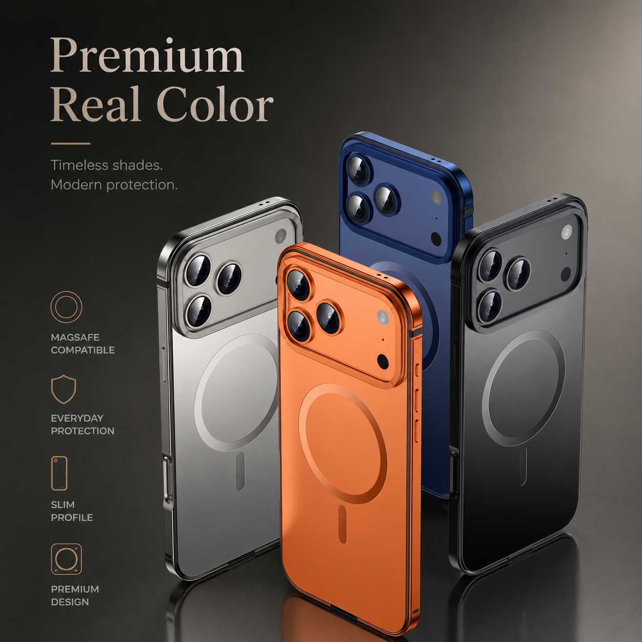 Premium iPhone Case MagSafe Compatible Aluminum Alloy Matte Hard Back Cover Shockproof Magnetic Glass Camera Protection Slim Lightweight Full Coverage