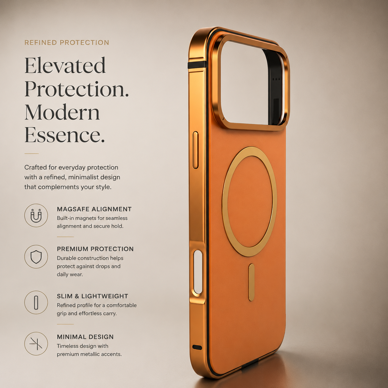 Premium iPhone Case MagSafe Compatible Aluminum Alloy Matte Hard Back Cover Shockproof Magnetic Glass Camera Protection Slim Lightweight Full Coverage