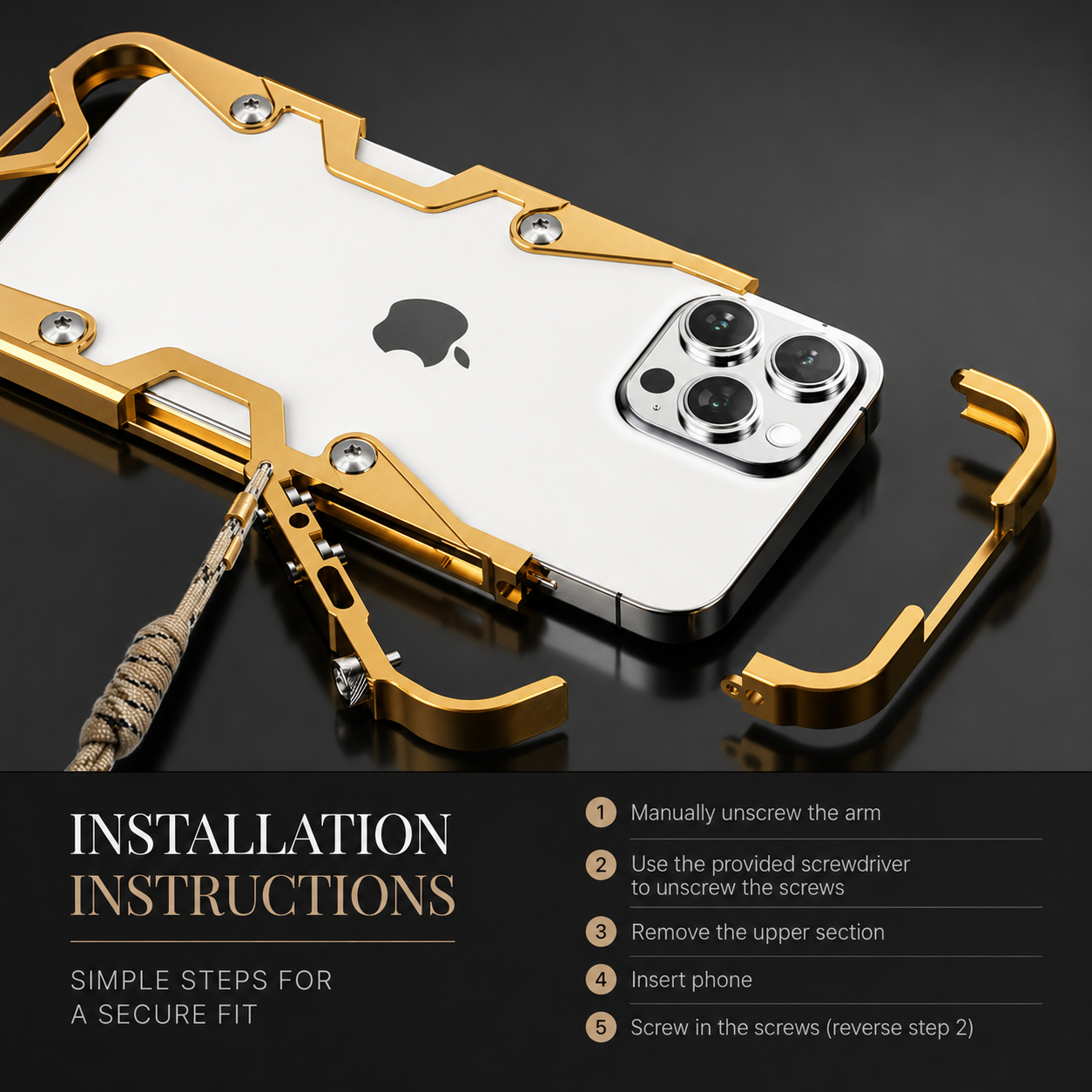 Premium iPhone Case MagSafe Compatible Aluminum Armor Bumper Rugged Protective Cover Shockproof Metal Frame Heavy Duty Slim Industrial Design