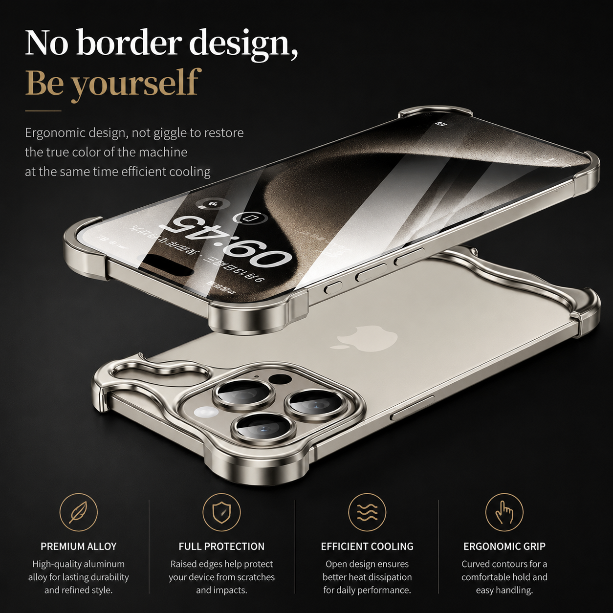 Premium iPhone Case MagSafe Compatible Aluminum Bumper Ultra Thin Metal Frame Cover Shockproof Camera Lens Protection Slim Minimal Design Full Coverage