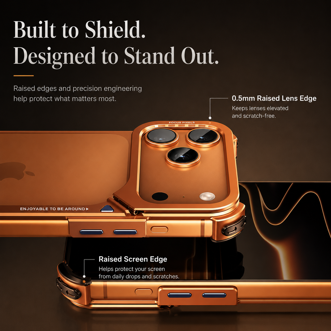 Premium iPhone Case MagSafe Compatible Aluminum Frame Bumper Protective Cover Metal Camera Lens Protection Shockproof Lightweight Non Slip Open Back Design