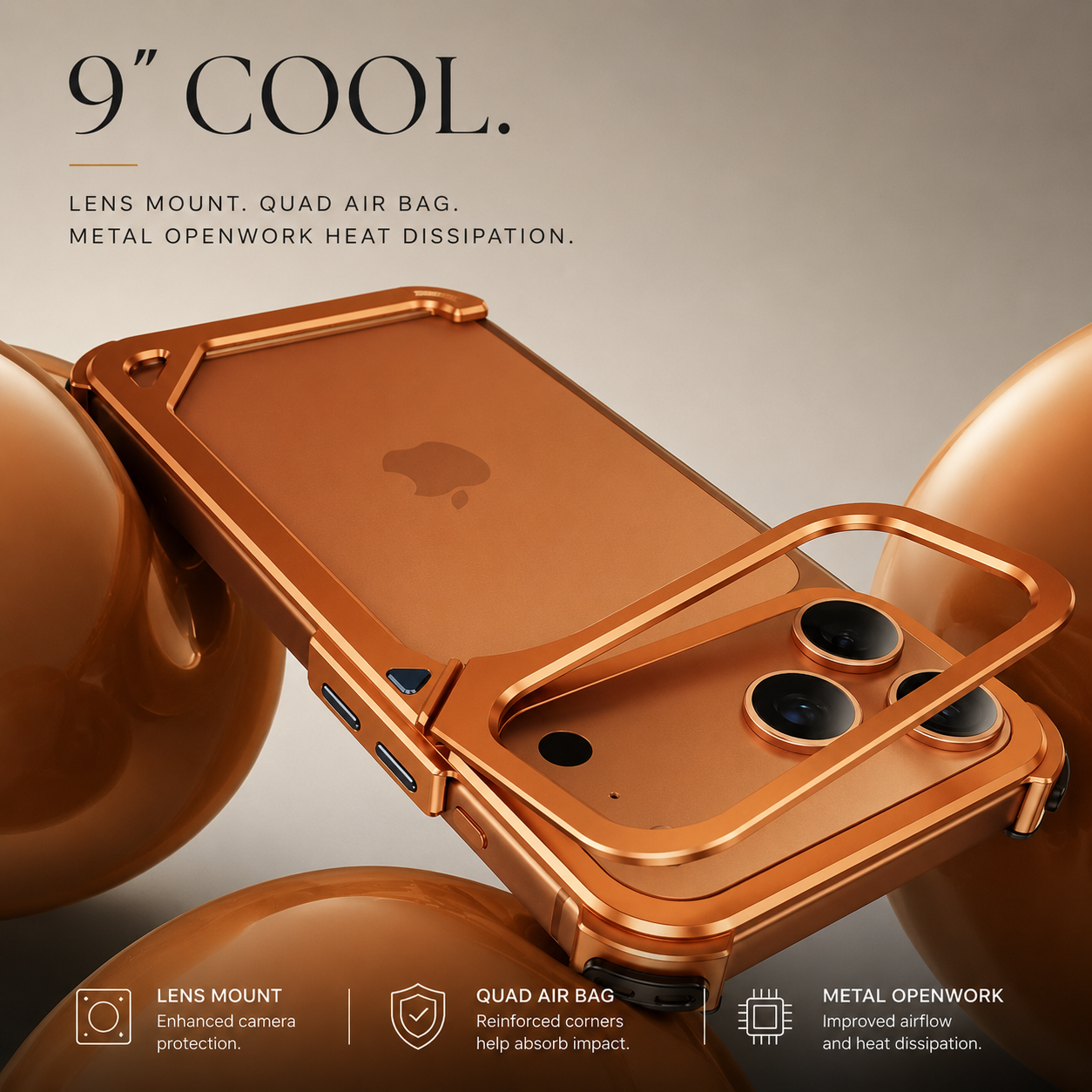 Premium iPhone Case MagSafe Compatible Aluminum Frame Bumper Protective Cover Metal Camera Lens Protection Shockproof Lightweight Non Slip Open Back Design