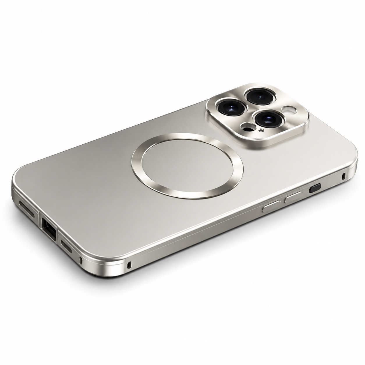 Premium iPhone Case MagSafe Compatible Aluminum Frame Frosted PC Back Ultra Thin Matte Cover Magnetic Shockproof Protective Anti Scratch Slim Design