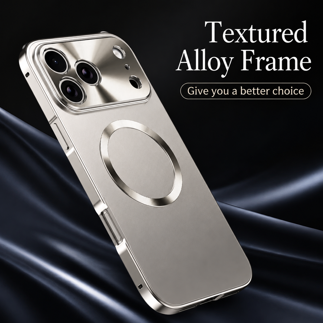 Premium iPhone Case MagSafe Compatible Aluminum Frame Frosted PC Back Ultra Thin Matte Cover Magnetic Shockproof Protective Anti Scratch Slim Design
