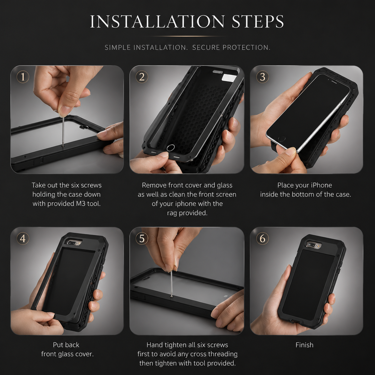 Premium iPhone Case MagSafe Compatible Aluminum Full Body Cover Waterproof Metal Frame Tempered Glass Shockproof Protective Camera Lens Guard Design