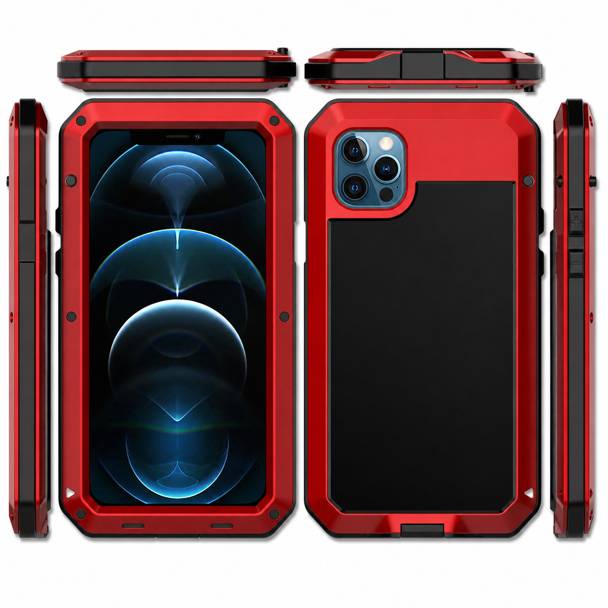 Premium iPhone Case MagSafe Compatible Aluminum Full Body Cover Waterproof Metal Frame Tempered Glass Shockproof Protective Camera Lens Guard Design