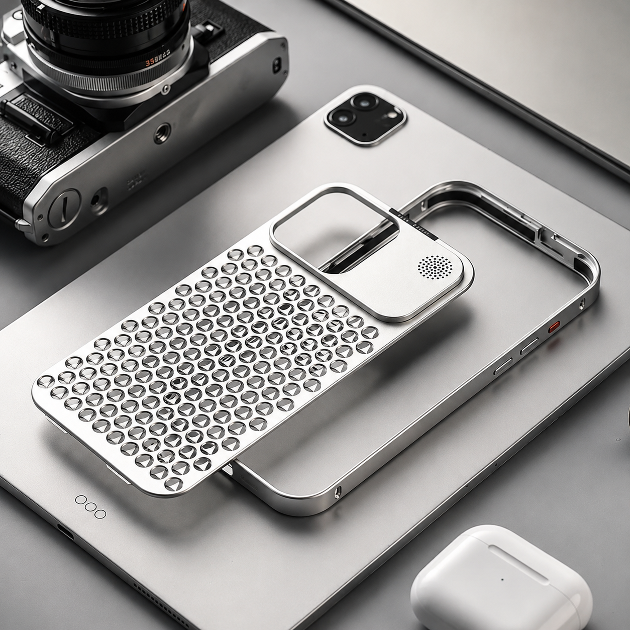 Premium iPhone Case MagSafe Compatible Aluminum Metal Frame Heat Dissipation Magnetic Cover Shockproof Protective Camera Lens Guard Slim Full Coverage