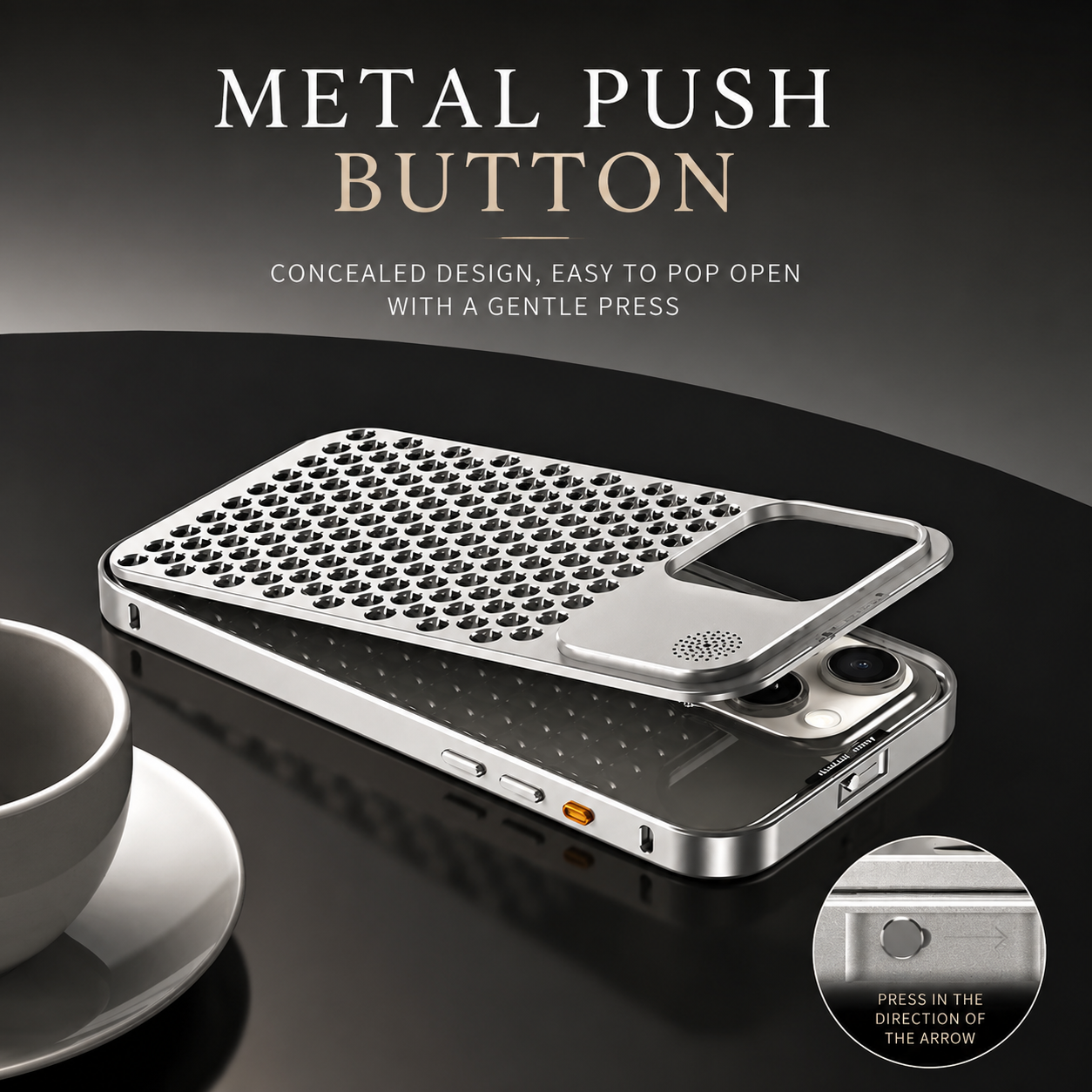 Premium iPhone Case MagSafe Compatible Aluminum Metal Frame Heat Dissipation Magnetic Cover Shockproof Protective Camera Lens Guard Slim Full Coverage