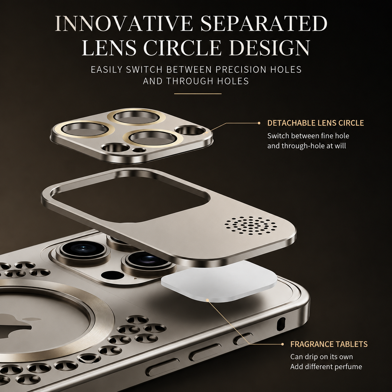 Premium iPhone Case MagSafe Compatible Aluminum Metal Frame Heat Dissipation Shockproof Cover Electroplated Protective Camera Lens Guard Slim Design