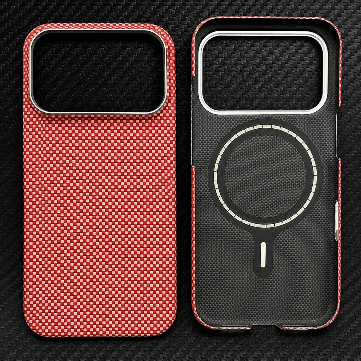 Premium iPhone Case MagSafe Compatible Aramid Carbon Fiber Cover Ultra Thin Magnetic Shockproof Anti Scratch Lightweight Slim Protective Design
