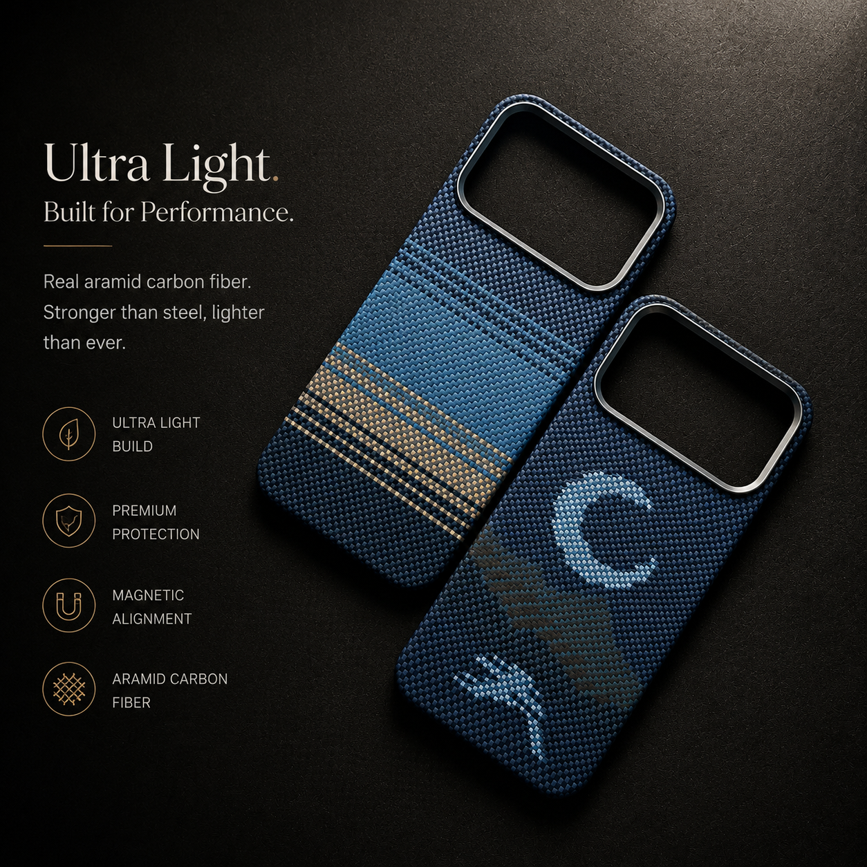 Premium iPhone Case MagSafe Compatible Aramid Carbon Fiber Cover Ultra Thin Magnetic Shockproof Anti Scratch Lightweight Slim Protective Design