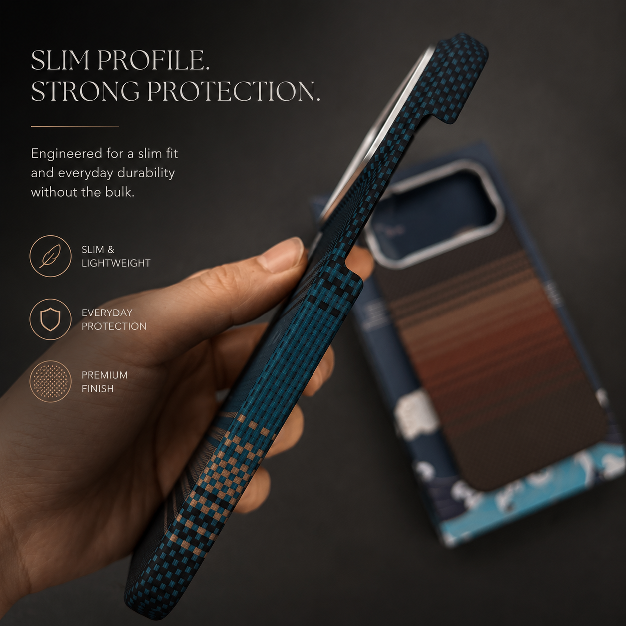 Premium iPhone Case MagSafe Compatible Aramid Carbon Fiber Cover Ultra Thin Shock Resistant Slim Lightweight Matte Camera Protection Full Coverage