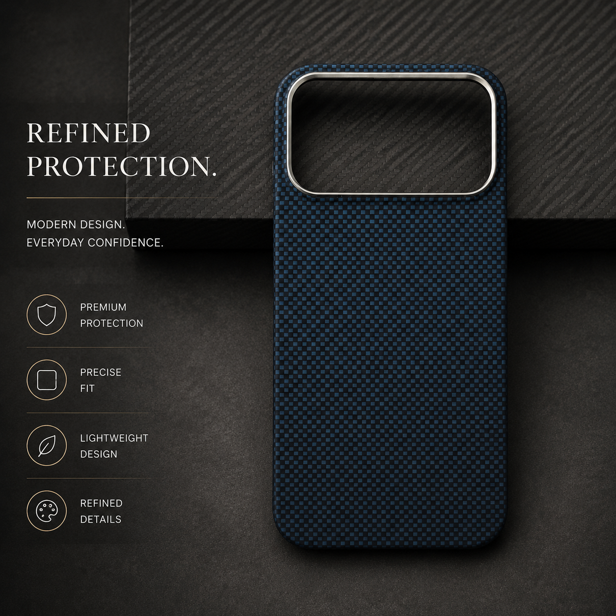 Premium iPhone Case MagSafe Compatible Aramid Carbon Fiber Cover Ultra Thin Shock Resistant Slim Lightweight Matte Camera Protection Full Coverage