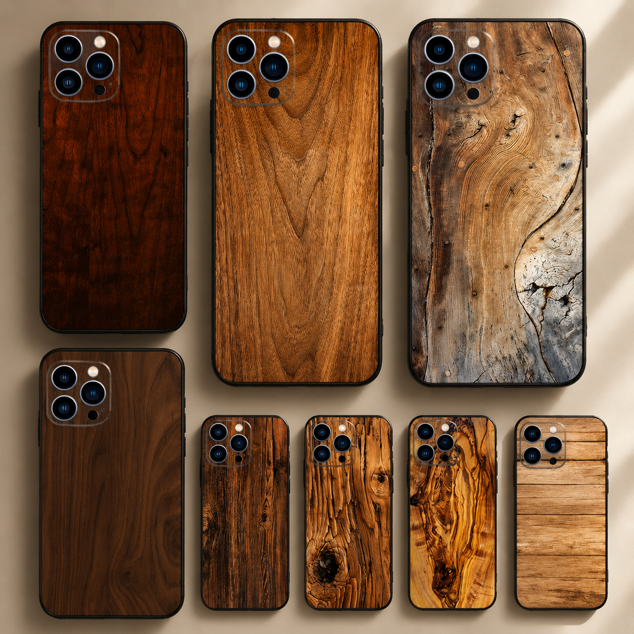 Premium iPhone Case MagSafe Compatible Bamboo Wood Grain Cover Metallic Frame Shockproof Protective Slim Camera Lens Protection Natural Design