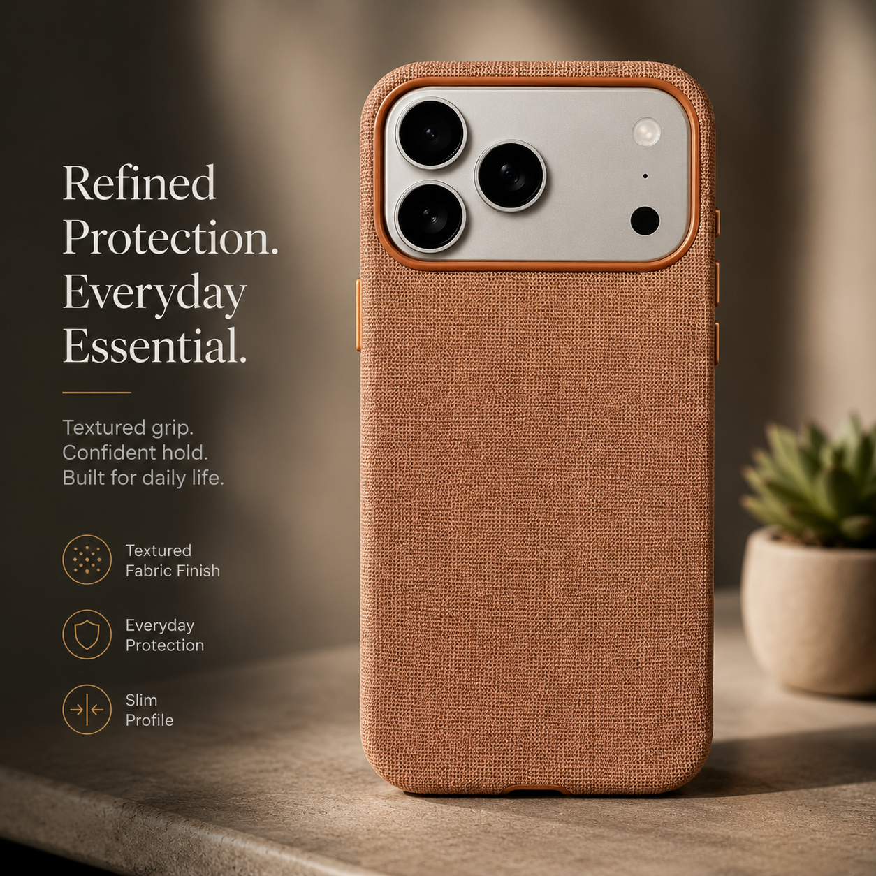 Premium iPhone Case MagSafe Compatible Business Cover Polyester Fiber Shockproof Wireless Charging Full Coverage Anti Scratch Slim Professional Design
