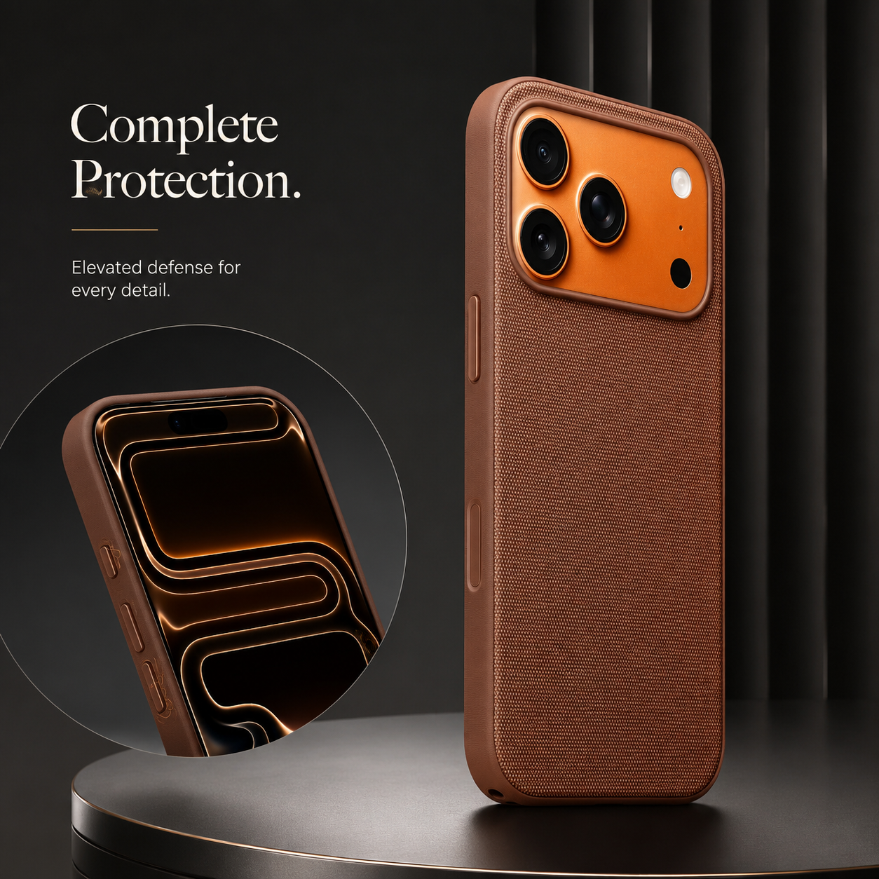 Premium iPhone Case MagSafe Compatible Business Cover Polyester Fiber Shockproof Wireless Charging Full Coverage Anti Scratch Slim Professional Design