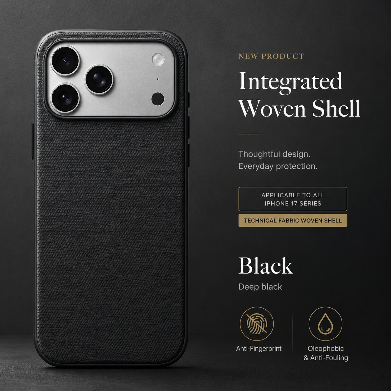 Premium iPhone Case MagSafe Compatible Business Cover Polyester Fiber Shockproof Wireless Charging Full Coverage Anti Scratch Slim Professional Design
