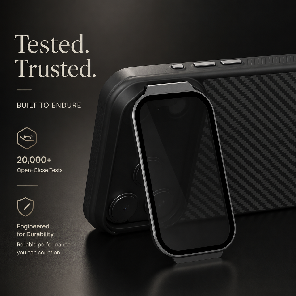 Premium iPhone Case MagSafe Compatible CamShield Cover Foldable Lens Stand Shockproof Textured PC Non Slip Camera Protection Half Wrapped Design