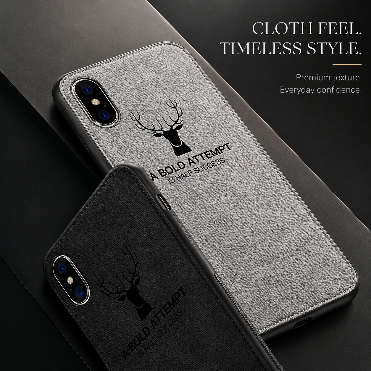 Premium iPhone Case MagSafe Compatible Canvas Texture Deer Pattern Magnetic Cover Shockproof Bumper Frame Camera Lens Guard Slim Full Coverage Design