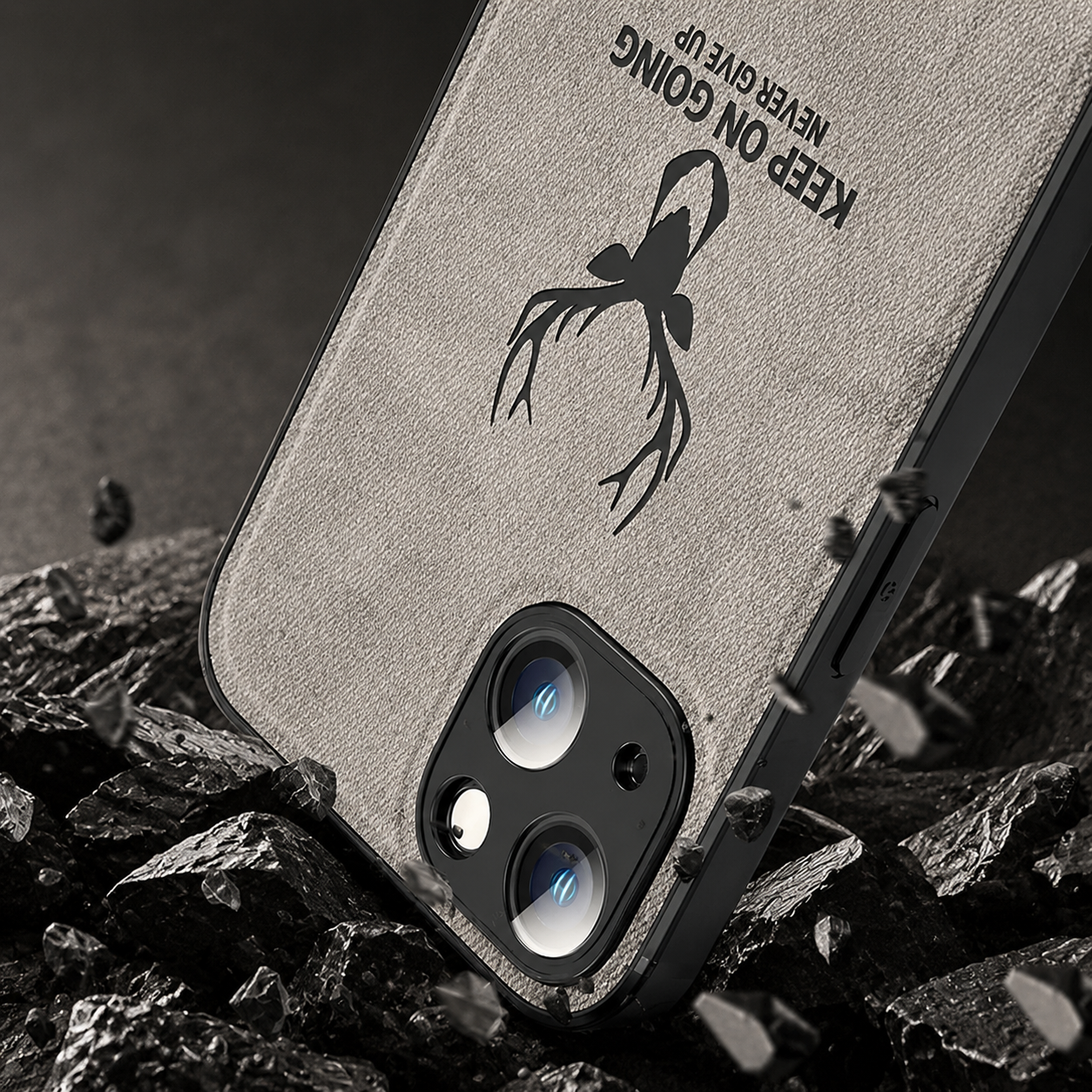 Premium iPhone Case MagSafe Compatible Canvas Texture Deer Pattern Magnetic Cover Shockproof Bumper Frame Camera Lens Guard Slim Full Coverage Design