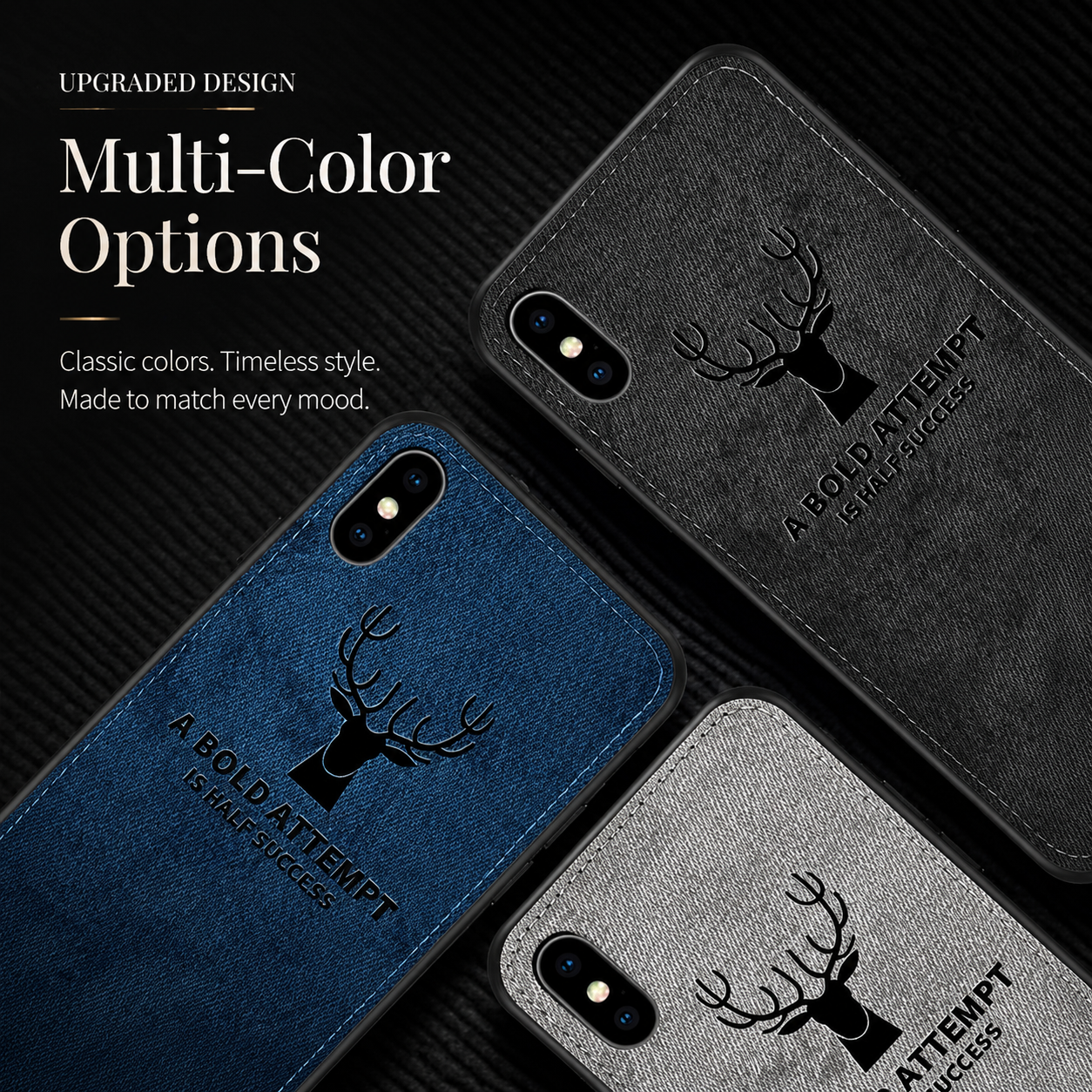 Premium iPhone Case MagSafe Compatible Canvas Texture Deer Pattern Magnetic Cover Shockproof Bumper Frame Camera Lens Guard Slim Full Coverage Design