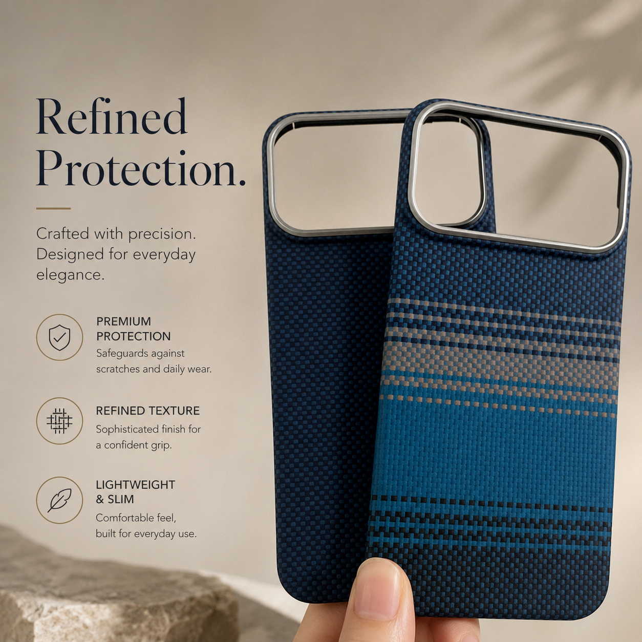 Premium iPhone Case MagSafe Compatible Carbon Fiber Aramid Protective Cover Camera Lens Protection Ultra Thin Shockproof Anti Fingerprint Waterproof Full Coverage