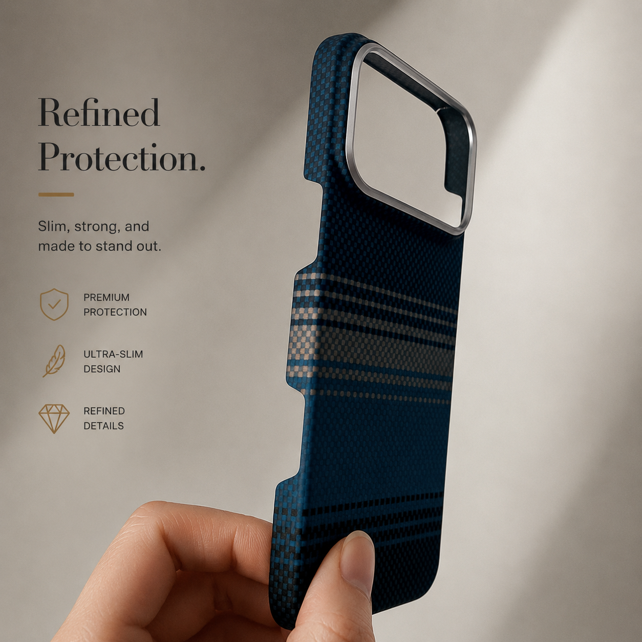 Premium iPhone Case MagSafe Compatible Carbon Fiber Aramid Protective Cover Camera Lens Protection Ultra Thin Shockproof Anti Fingerprint Waterproof Full Coverage