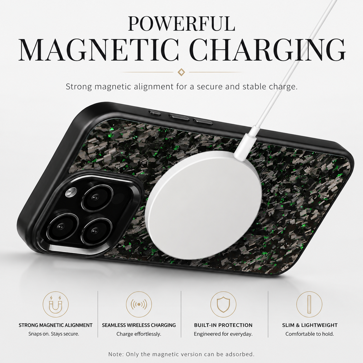 Premium iPhone Case MagSafe Compatible Carbon Fiber Cover Dual Layer Shockproof Metal Lens Guard Anti Scratch Lightweight Full Coverage Design