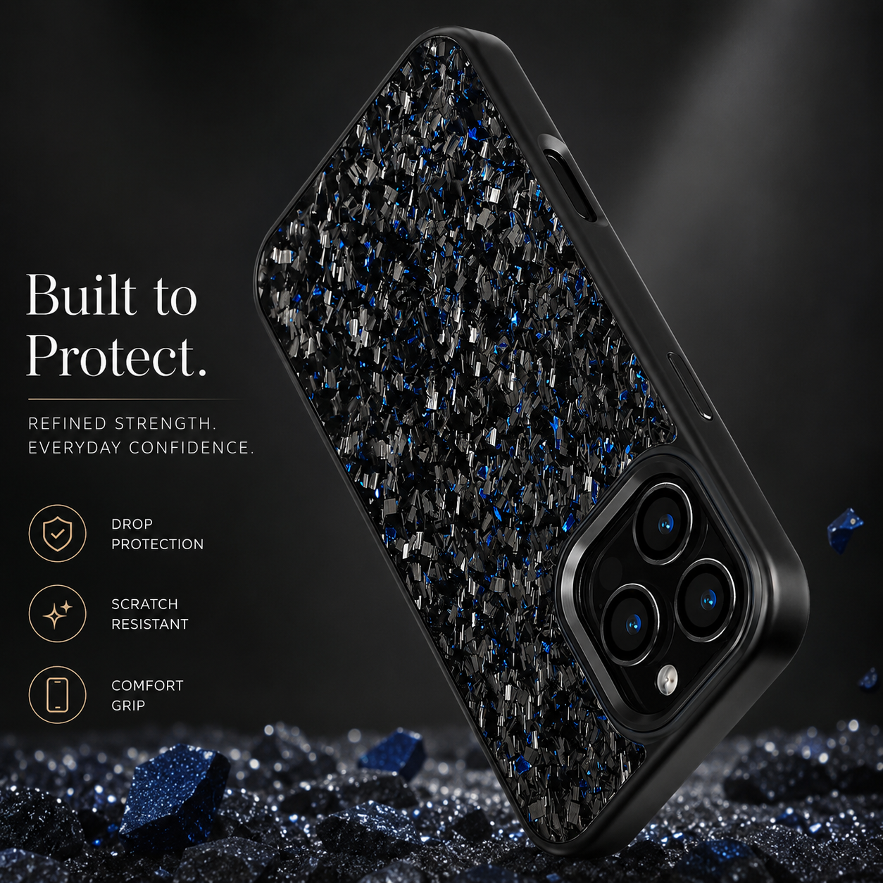 Premium iPhone Case MagSafe Compatible Carbon Fiber Cover Dual Layer Shockproof Metal Lens Guard Anti Scratch Lightweight Full Coverage Design