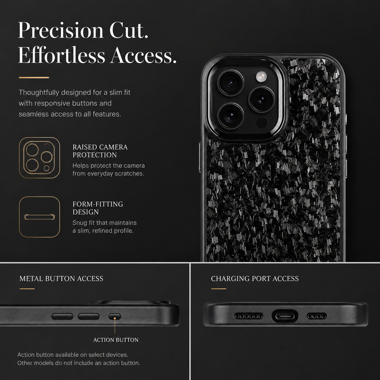 Premium iPhone Case MagSafe Compatible Carbon Fiber Cover Dual Layer Shockproof Metal Lens Guard Anti Scratch Lightweight Full Coverage Design
