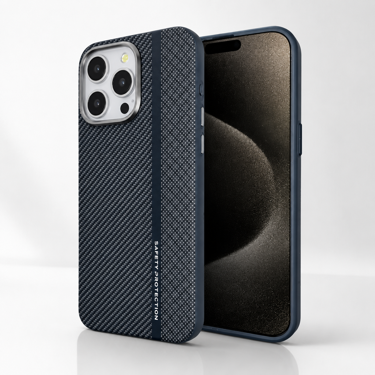 Premium iPhone Case MagSafe Compatible Carbon Fiber Cover Hybrid Shockproof Airbag Corners Metal Camera Guard Anti Fingerprint Slim Design