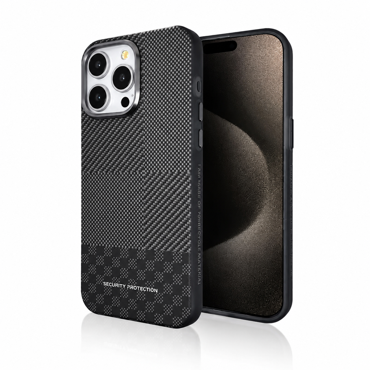 Premium iPhone Case MagSafe Compatible Carbon Fiber Cover Hybrid Shockproof Airbag Corners Metal Camera Guard Anti Fingerprint Slim Design