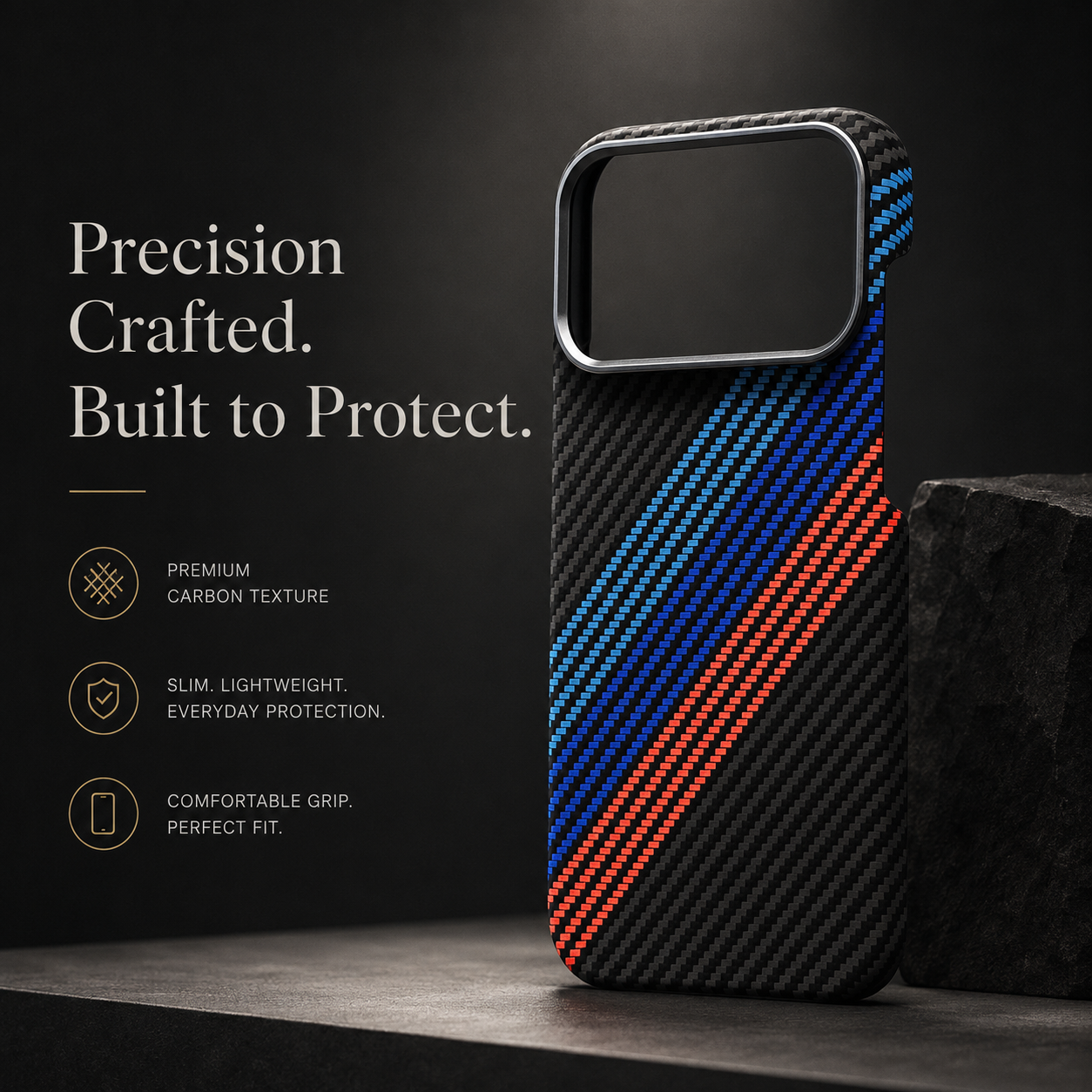 Premium iPhone Case MagSafe Compatible Carbon Fiber Cover Magnetic PC TPU Hybrid Shockproof Half Wrapped Slim Non Slip Protective Design