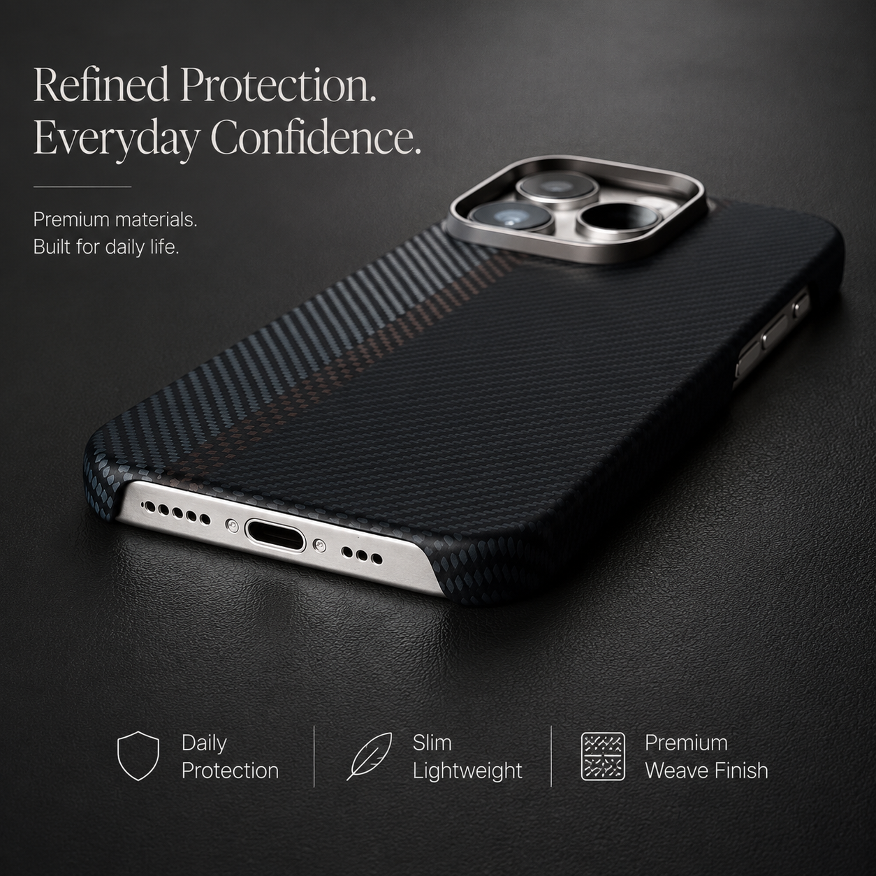Premium iPhone Case MagSafe Compatible Carbon Fiber Cover Magnetic PC TPU Hybrid Shockproof Half Wrapped Slim Non Slip Protective Design
