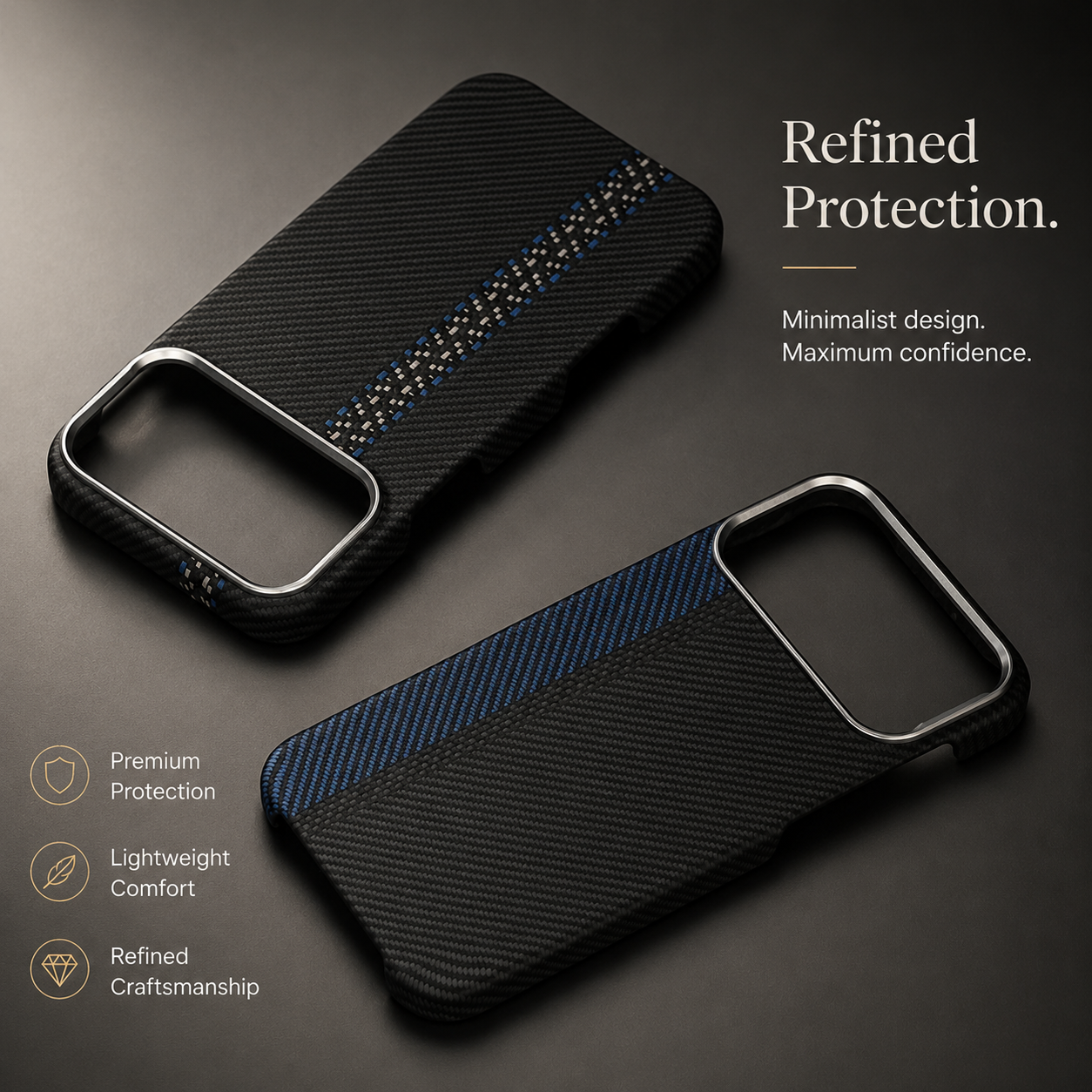 Premium iPhone Case MagSafe Compatible Carbon Fiber Cover Magnetic PC TPU Hybrid Shockproof Half Wrapped Slim Non Slip Protective Design